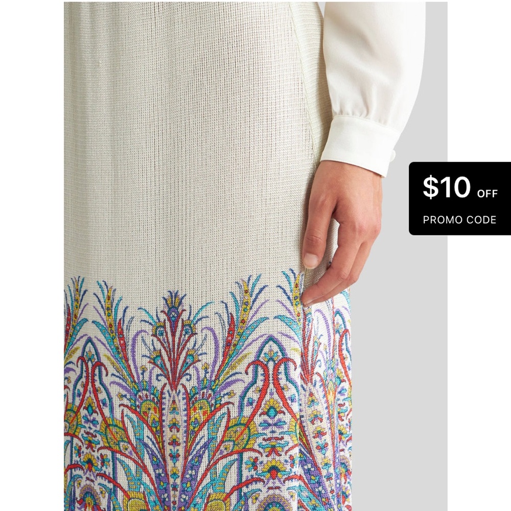 Etro Cream and Purple Patterned Midi Skirt - Picture 5 of 7